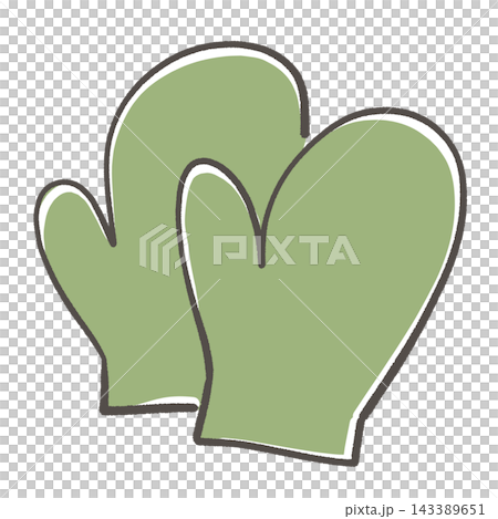 Illustration of dark green gloves Illustration of dark green gloves 143389651