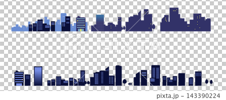 Landscape illustration of the cityscape at night Background illustration Vector material Copy space Landscape illustration of the cityscape at night Background illustration Vector material Copy space 143390224