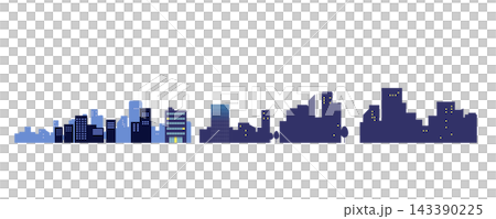 Landscape illustration of the cityscape at night Background illustration Vector material Copy space Landscape illustration of the cityscape at night Background illustration Vector material Copy space 143390225