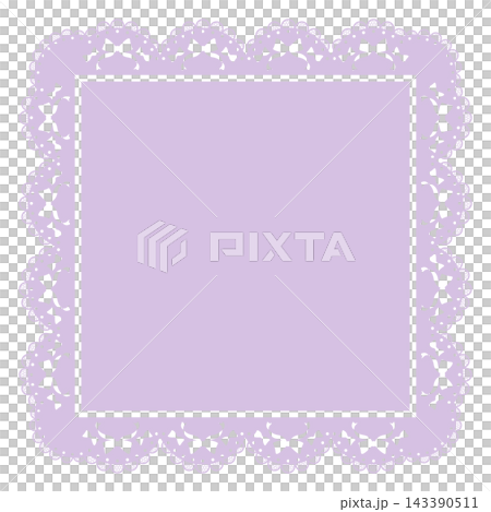 Elegant purple ribbon lace square frame Elegant purple ribbon lace square frame 143390511