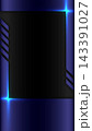 Futuristic dark blue and black geometric frame template with bright neon lens flares for technology and gaming background 143391027