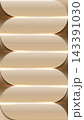 Abstract 3D geometric beige background with warm golden light and layered curved panels modern depth texture, corporate presentation wallpaper template 143391030
