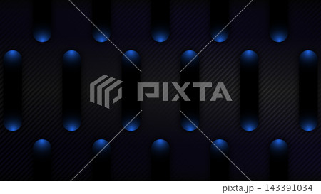 Dark abstract technology background with glowing blue light vertical pill shapes and carbon texture, futuristic digital wallpaper and modern cyber header design Dark abstract technology background with glowing blue light vertical pill shapes and carbon texture, futuristic digital wallpaper and modern cyber header design 143391034