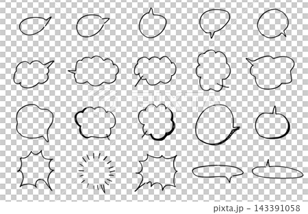 A set of variations of hand-drawn speech bubbles A set of variations of hand-drawn speech bubbles 143391058