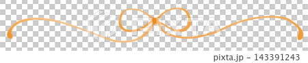 A ribbon-shaped line drawn with a softly blended marker in orange. A ribbon-shaped line drawn with a softly blended marker in orange. 143391243