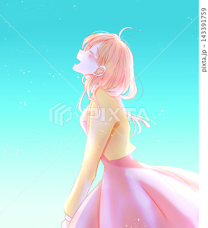 笑いながら泣く女性　秋　逆光 143391759