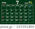 カレンダー 黒板 2027 7月 143391860