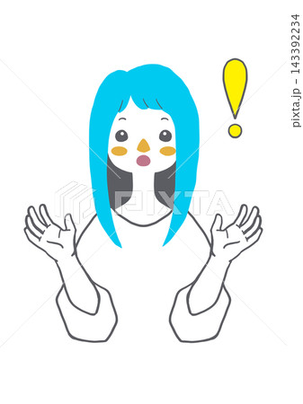 驚いている女性のイラスト 143392234