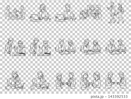 Business Scene Illustration Set M 143392533