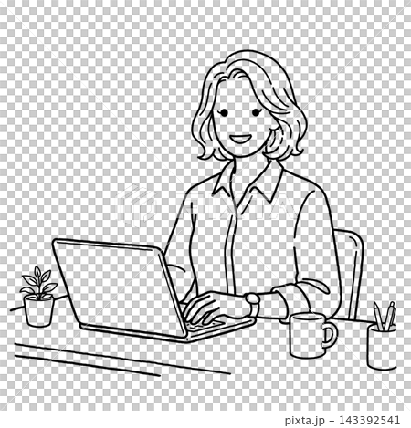 パソコン作業をする女性M パソコン作業をする女性M 143392541