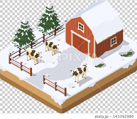Grazing cows on winter farm Grazing cows on winter farm 143392980