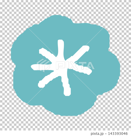 A hand-drawn, Scandinavian-style illustration of a blue flower. 143393046