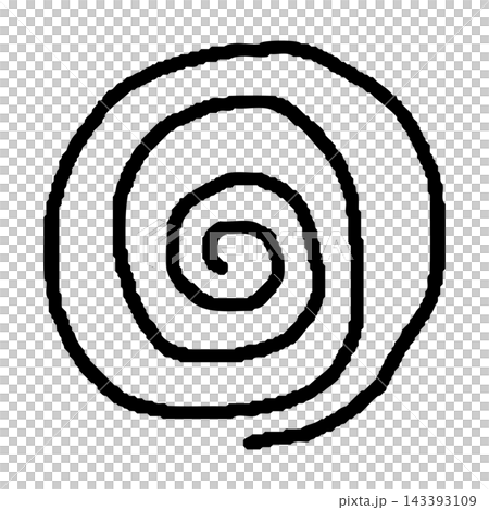 手描きの渦巻き模様を描いたシンプルなイラスト 143393109