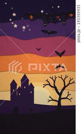 Halloween Bat Flight cartoon background 143393435