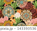 Colorful seamless marine pattern with corals 143393536