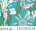 Colorful seamless marine pattern with corals 143393538