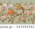 chinoiserie pattern with birds 143393542