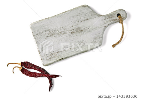 Rustic White Distressed Cutting Board with Red Peppers Rustic White Distressed Cutting Board with Red Peppers 143393630