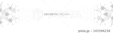 Abstract geometric background with hexagons shape pattern for banner or website header template Abstract geometric background with hexagons shape pattern for banner or website header template 143394238