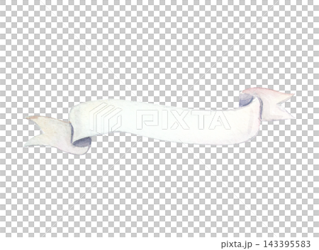 Graceful blank ribbon scroll banner with empty space for text. Isolated hand drawn watercolor illustration element. Vintage detailed drawing for scandinavian marine design Graceful blank ribbon scroll banner with empty space for text. Isolated hand drawn watercolor illustration element. Vintage detailed drawing for scandinavian marine design 143395583