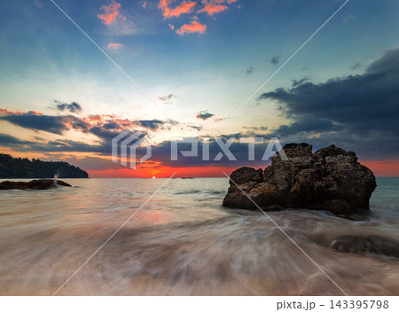 sunset on the beach 143395798