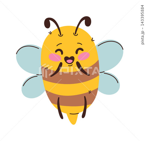 Bee Laughing With Hands Up Cartoon Bee Laughing With Hands Up Cartoon 143395884