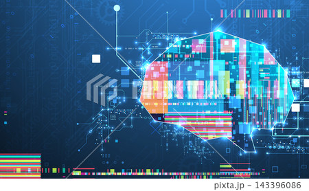 Cybernetic mind and network data processing abstract background. Cybernetic mind and network data processing abstract background. 143396086