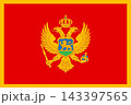 Montenegro official national flag in original proportions. Montenegrin color background. Vector illustration 143397565