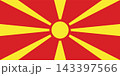 Official North Macedonia national flag in original proportions. Macedonian background vector illustration 143397566