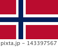 Official Norway national flag in original proportions. Norwegian background vector illustration 143397567