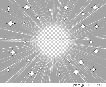 A manga-style background illustration with sparkling, converging lines and a white space in the center. A manga-style background illustration with sparkling, converging lines and a white space in the center. 143397900