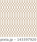 Arabic seamless geometric ornamental vector pattern. Elegant oriental luxury gold motif background. Grid decorative endless texture 143397920