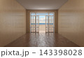 Empty Coastal Room with Open French Doors and Beach View 143398028