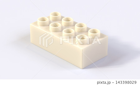 Ivory Plastic Building Lego Block Isolated on White Background Ivory Plastic Building Lego Block Isolated on White Background 143398029