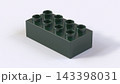 Dark Green Plastic Construction Lego Brick Block Isolated on White Background 143398031