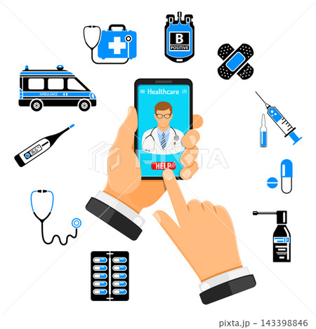 Online Doctor Infographics 143398846