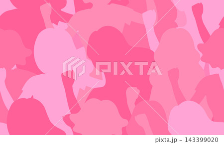 Silhouette women in pink seamless pattern.  143399020