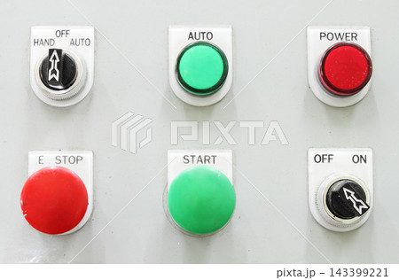 Industrial Control Panel with Start Stop Power Buttons 143399221
