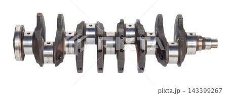 Automotive Engine Crankshaft Isolated on White Background 143399267