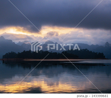 beautiful sunset on the lake beautiful sunset on the lake 143399681