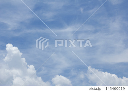 It is a blue sky with fluffy clouds. It is a blue sky with fluffy clouds. 143400019