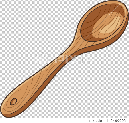 Rustic Wooden Spoon Illustration, Vintage Cooking Utensil with Wood Grain Detail Isolated for Kitchenware, Bakery, and Recipe Design Rustic Wooden Spoon Illustration, Vintage Cooking Utensil with Wood Grain Detail Isolated for Kitchenware, Bakery, and Recipe Design 143400093