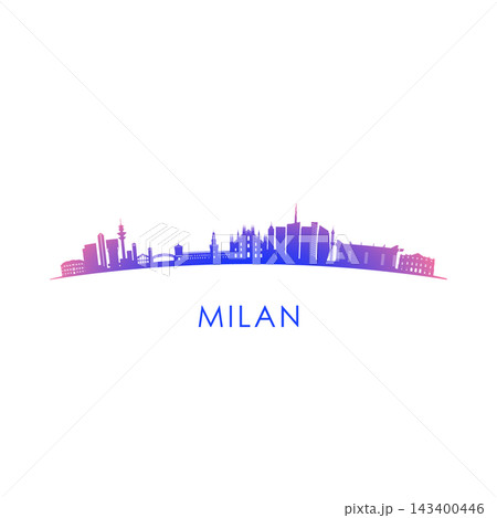 Milan skyline silhouette. Milan skyline silhouette. 143400446