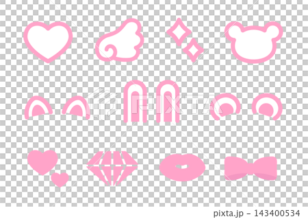 Cute pink decorative parts set Cute pink decorative parts set 143400534