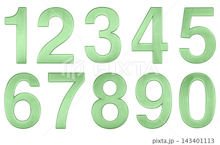 Modern Green metal numbers collection for countdown calendar and price design Modern Green metal numbers collection for countdown calendar and price design 143401113