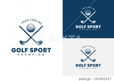 Crossed Golf Clubs and Ball Logo Classic Sport Tournament Badge Vector Crossed Golf Clubs and Ball Logo Classic Sport Tournament Badge Vector 143401417
