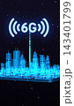 Vertical video. 6G digital global technology world network. Smart city digital cyberspace. 3D concept motion graphics. Technology. 143401799