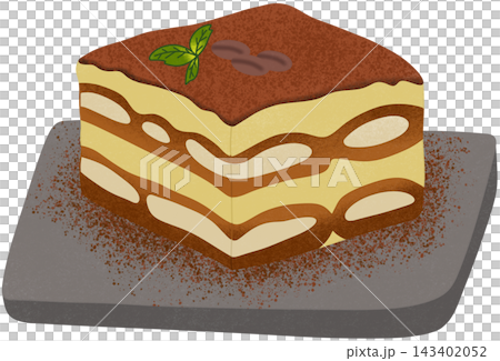 tiramisu with cocoa topping 143402052