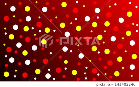 Red abstract background with colorful circles and gradient 143402246