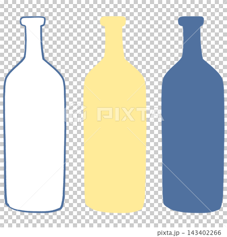 ガラス瓶3本のイラスト ガラス瓶3本のイラスト 143402266